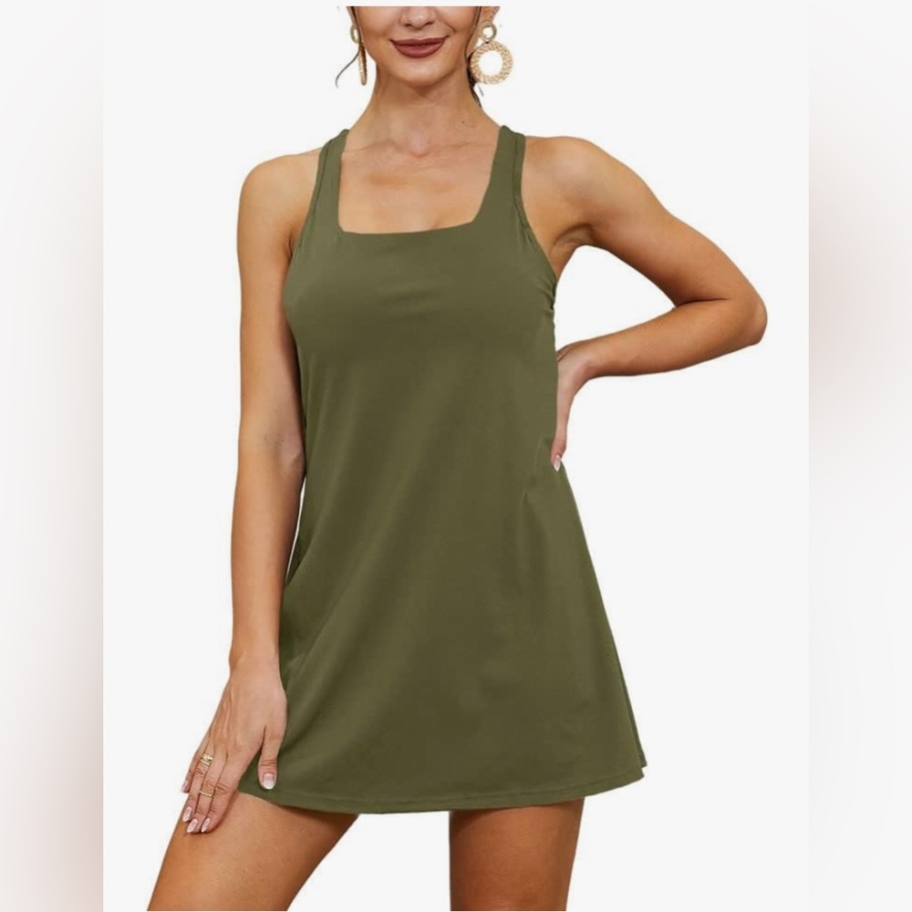 Amazon athletic tennis dress with built in shorts